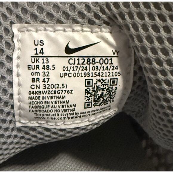 NEW Nike Air Zoom Spiridon Cage 2 Metallic Silver Black CJ1288-001 Men’s Size 14